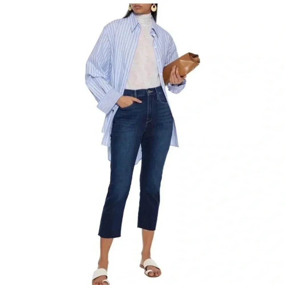 Frame Le Beau Crop Jeans - medium wash- size 31 - O